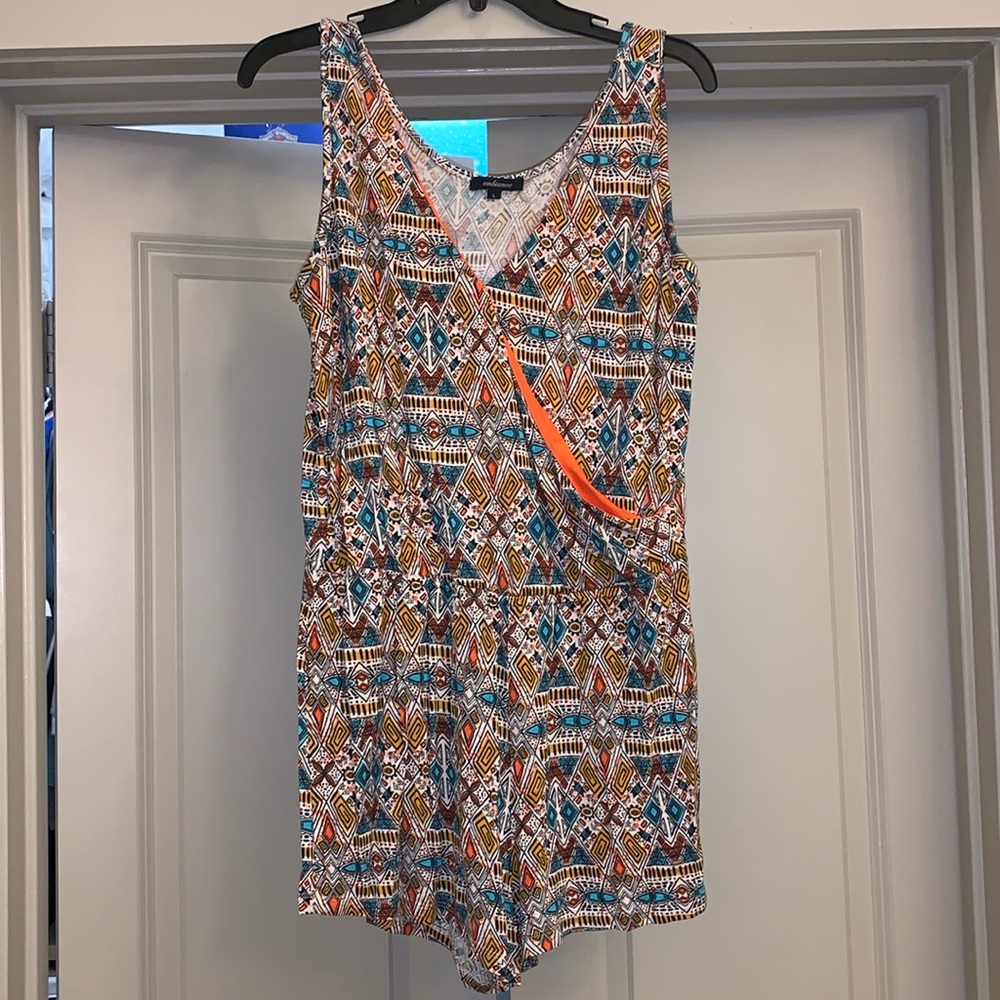 Bohemian Aztec Sleeveless Romper Size Large
